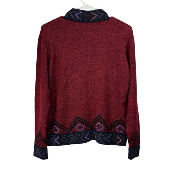 Tabask Size Small Cardigan Sweater Art Alpaca Blend Handmade In Peru Metal Clasp - Picture 2 of 7